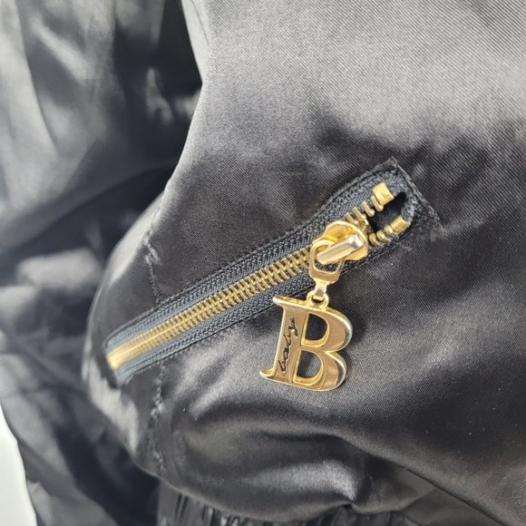 Baby Phat Womens Bomber Jacket Black Metallic Full Zip Cat Smocked Waist XL - Picture 6 of 13